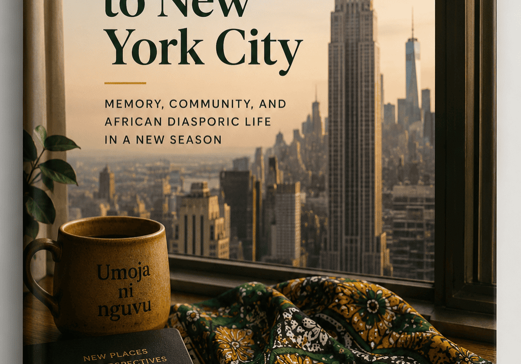 Book cover with New York City view.